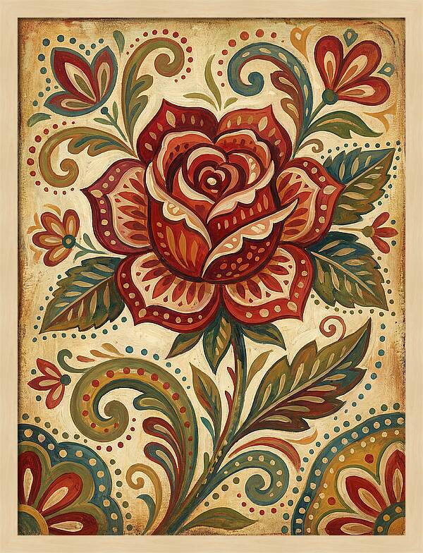 Red Rose Folk Art