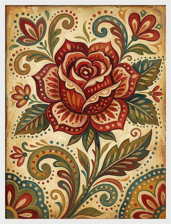Red Rose Folk Art