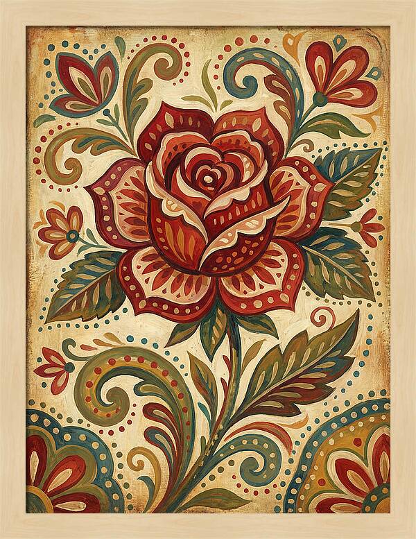 Red Rose Folk Art