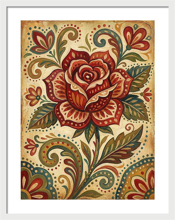 Red Rose Folk Art