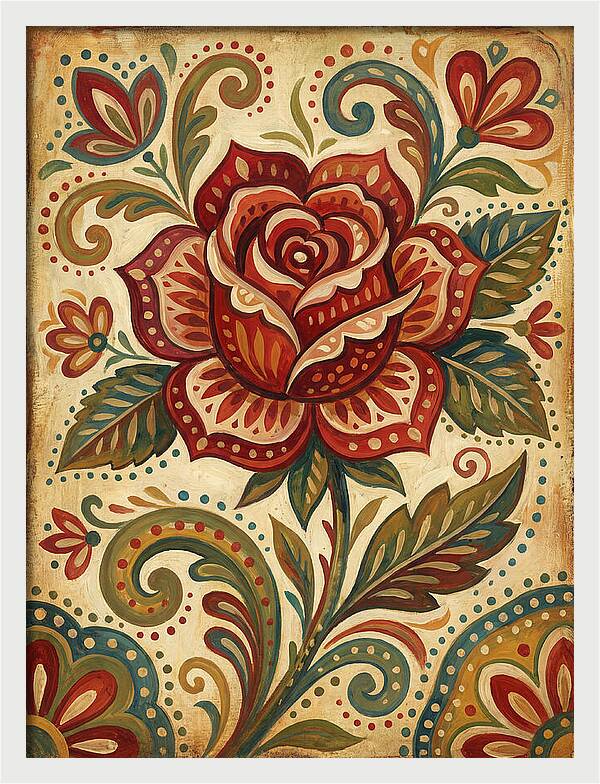 Red Rose Folk Art