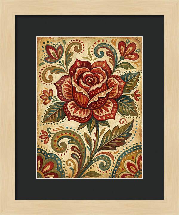 Red Rose Folk Art
