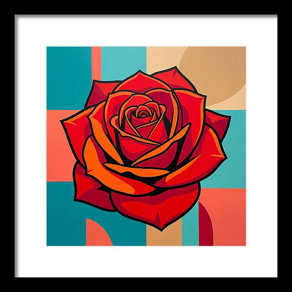 Red Rose In Bold Colors