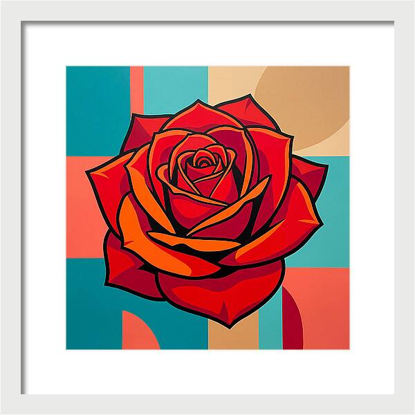 Red Rose In Bold Colors