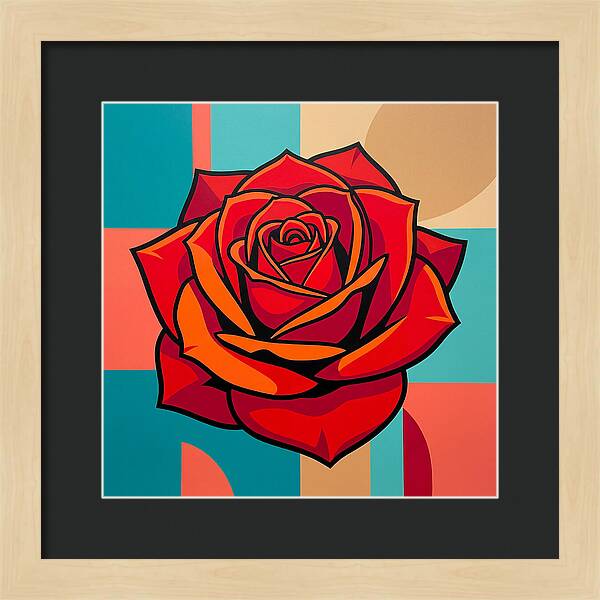 Red Rose In Bold Colors