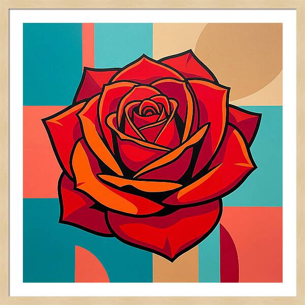 Red Rose In Bold Colors