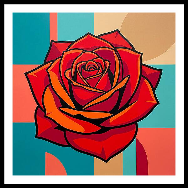 Red Rose In Bold Colors