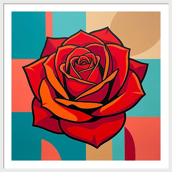 Red Rose In Bold Colors