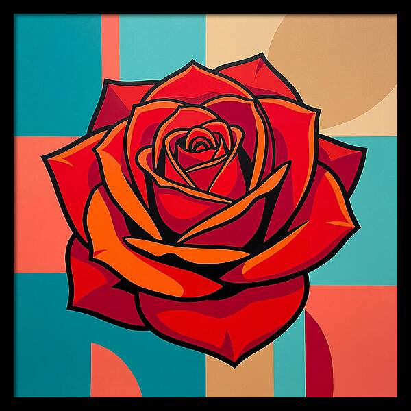 Red Rose In Bold Colors