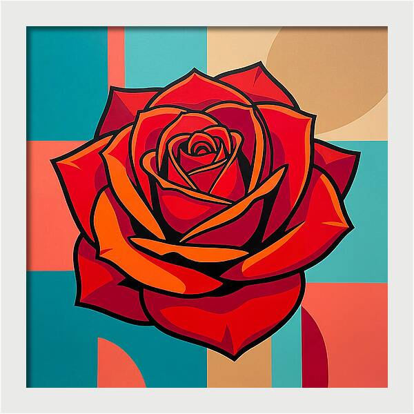 Red Rose In Bold Colors