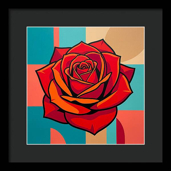 Red Rose In Bold Colors