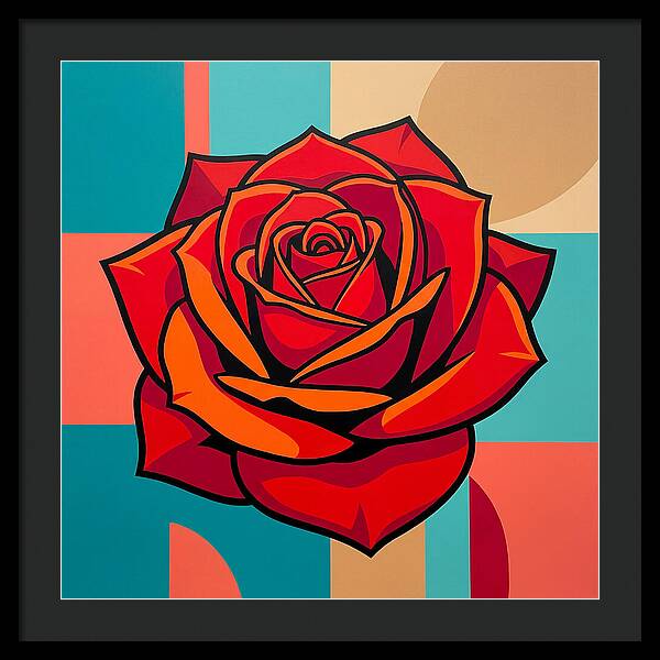 Red Rose In Bold Colors