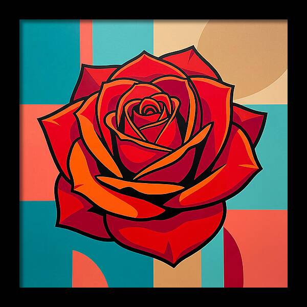 Red Rose In Bold Colors