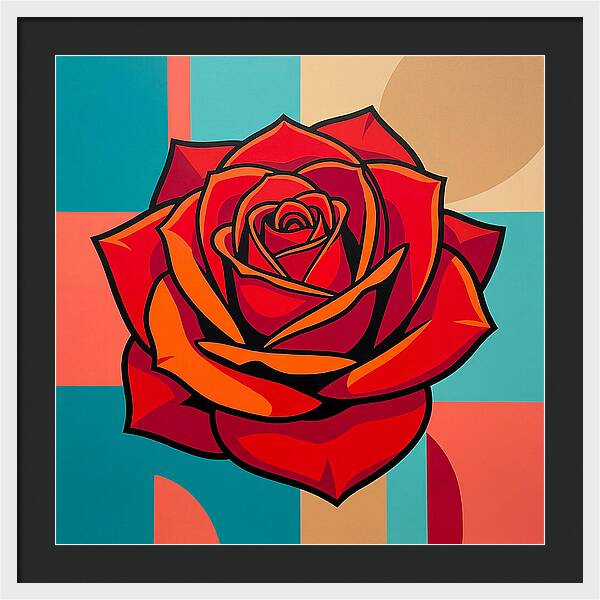 Red Rose In Bold Colors