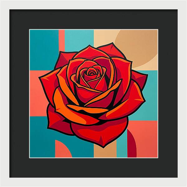Red Rose In Bold Colors