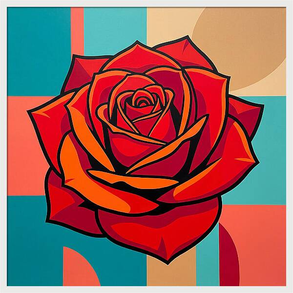 Red Rose In Bold Colors