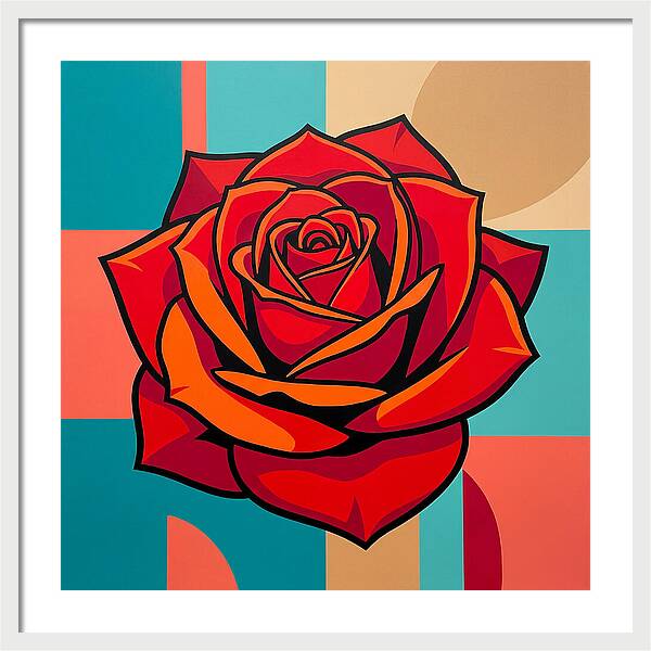 Red Rose In Bold Colors