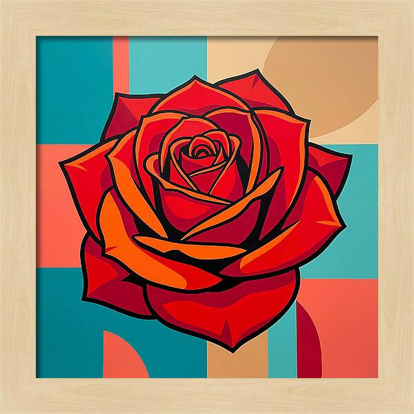 Red Rose In Bold Colors