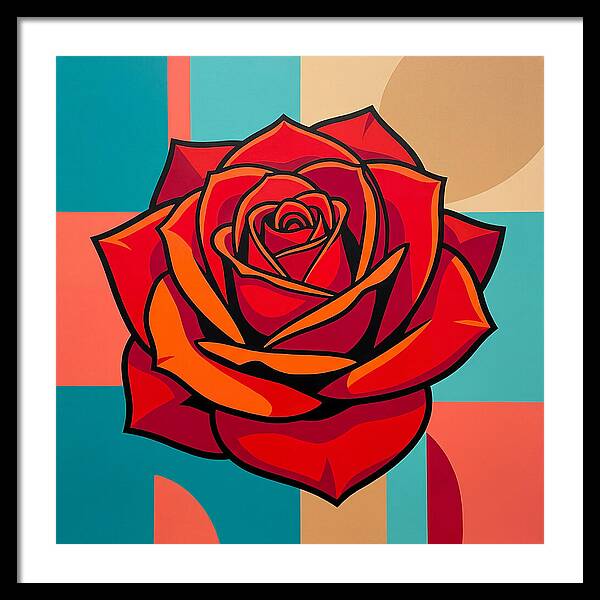 Red Rose In Bold Colors