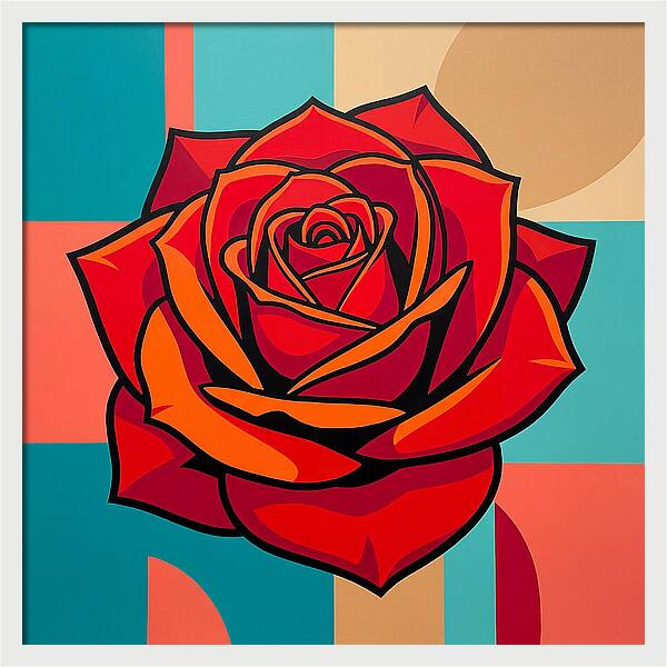 Red Rose In Bold Colors