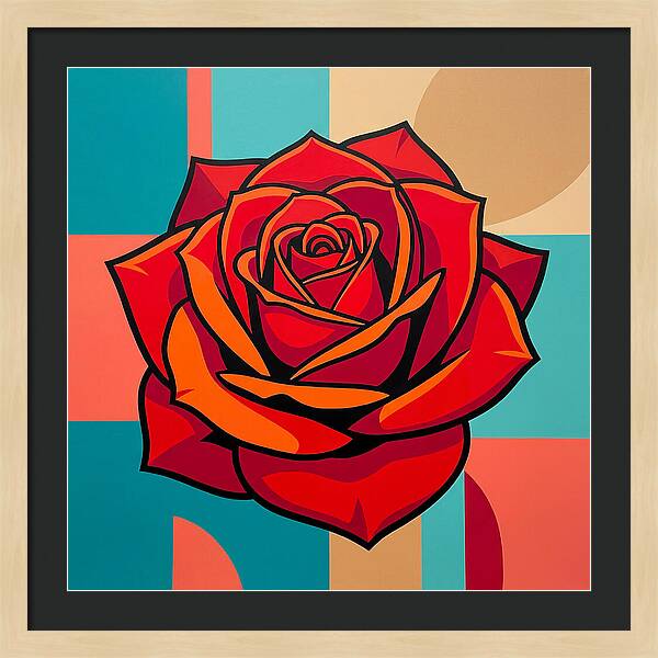 Red Rose In Bold Colors