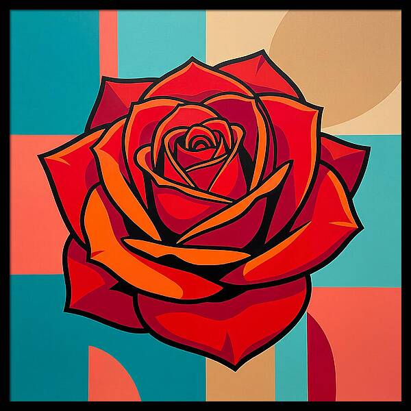 Red Rose In Bold Colors