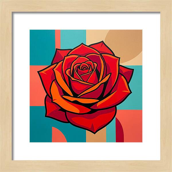 Red Rose In Bold Colors