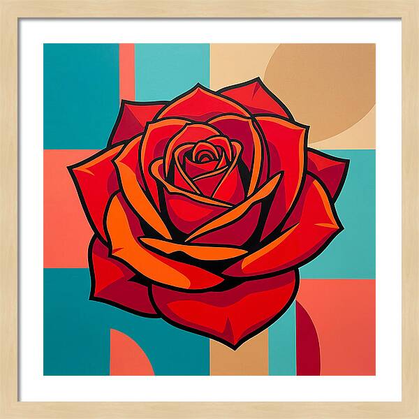 Red Rose In Bold Colors