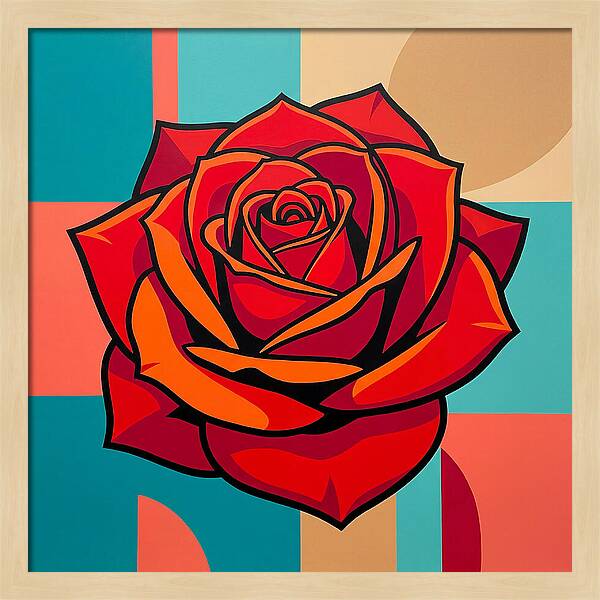 Red Rose In Bold Colors