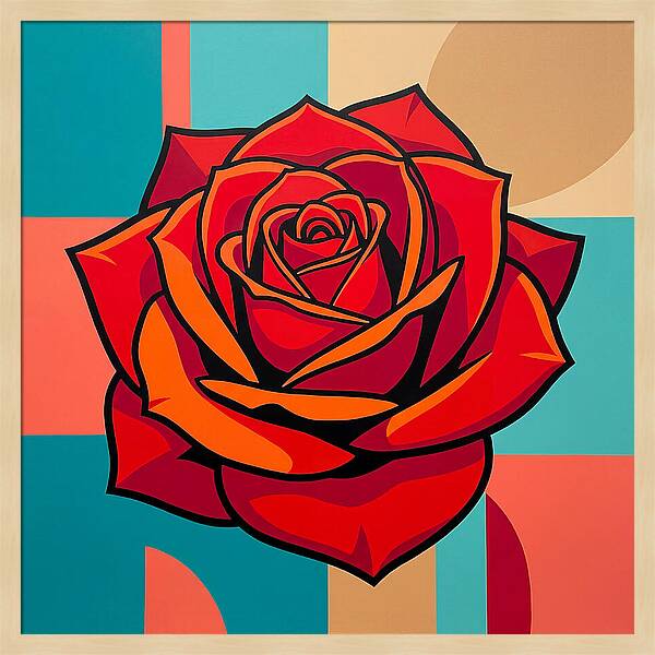 Red Rose In Bold Colors