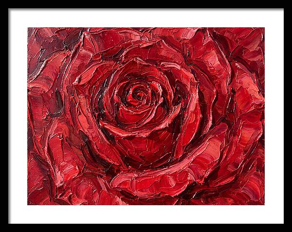 Red Rose In Palette Knife Style