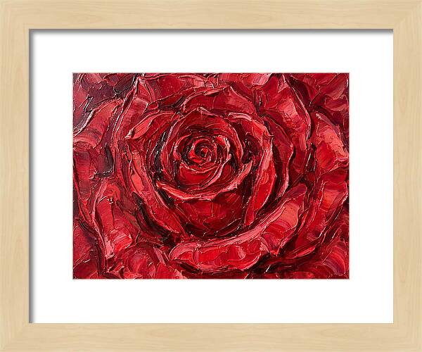 Red Rose In Palette Knife Style