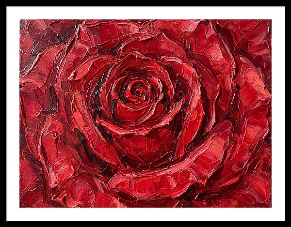 Red Rose In Palette Knife Style