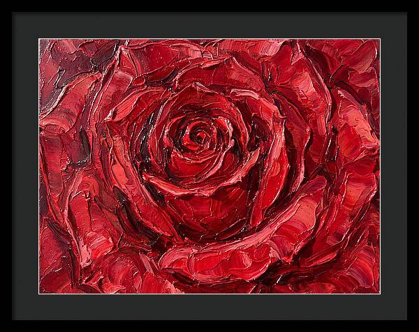 Red Rose In Palette Knife Style