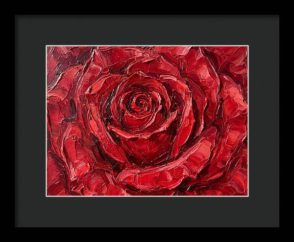 Red Rose In Palette Knife Style