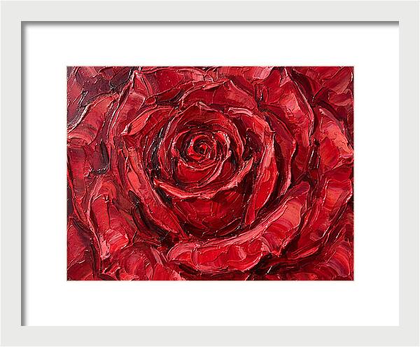 Red Rose In Palette Knife Style
