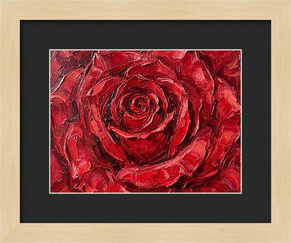 Red Rose In Palette Knife Style