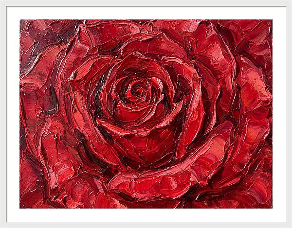 Red Rose In Palette Knife Style