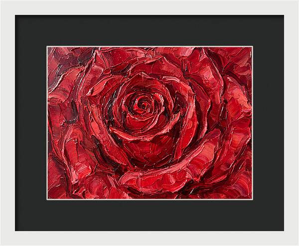 Red Rose In Palette Knife Style