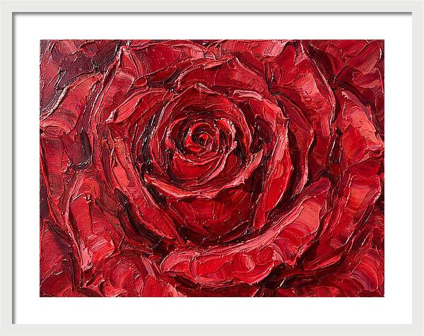 Red Rose In Palette Knife Style