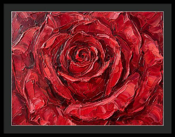 Red Rose In Palette Knife Style