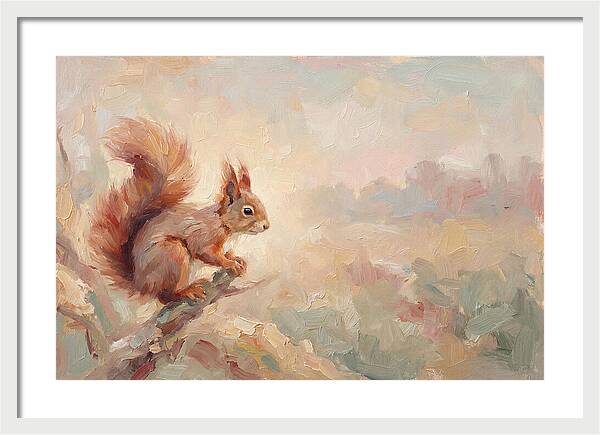 Red Squirrel In Soft Light