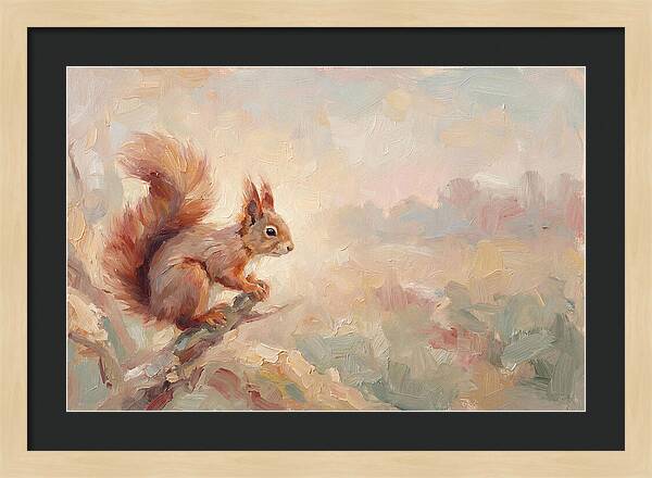 Red Squirrel In Soft Light