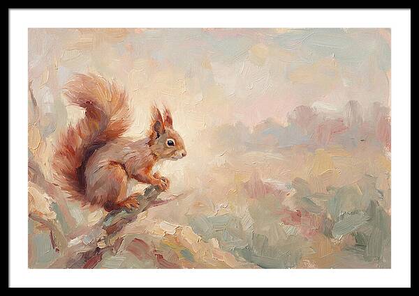 Red Squirrel In Soft Light