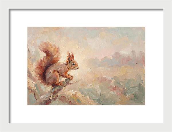 Red Squirrel In Soft Light