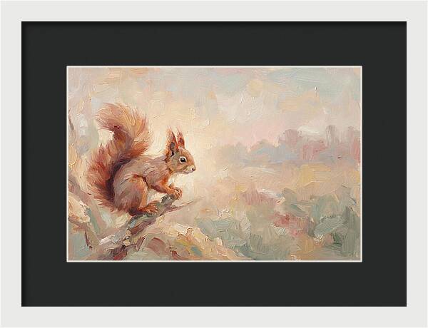 Red Squirrel In Soft Light