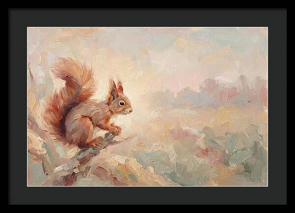 Red Squirrel In Soft Light