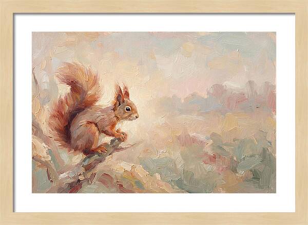 Red Squirrel In Soft Light