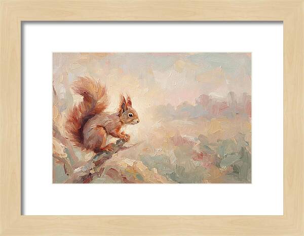Red Squirrel In Soft Light