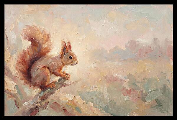Red Squirrel In Soft Light